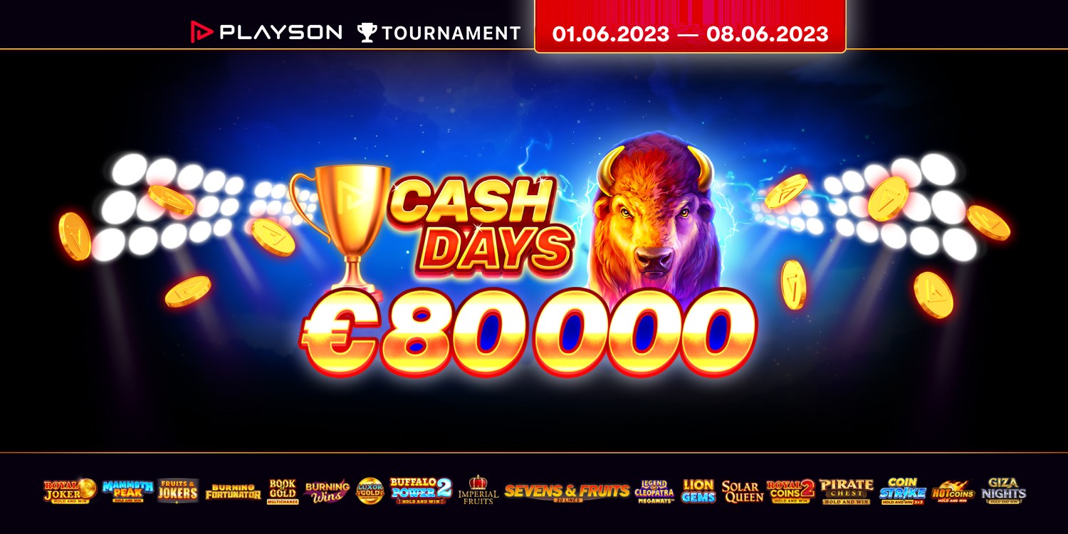 Playsonin Kesäkuu CashDays €80.000 palkintopotti 